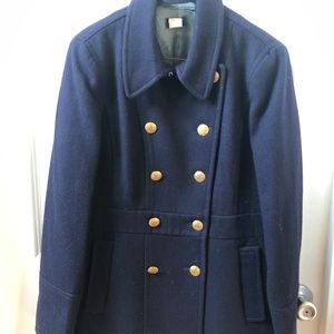 Navy J.Crew Pea Coat (10) w/ gorgeous gold buttons